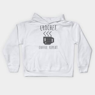 crochet. coffee. repeat Kids Hoodie